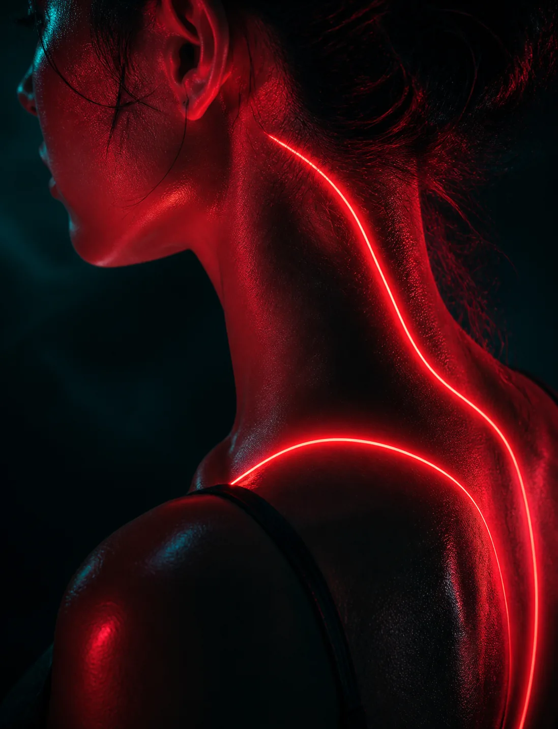 Backlit fashion-tech campaign image